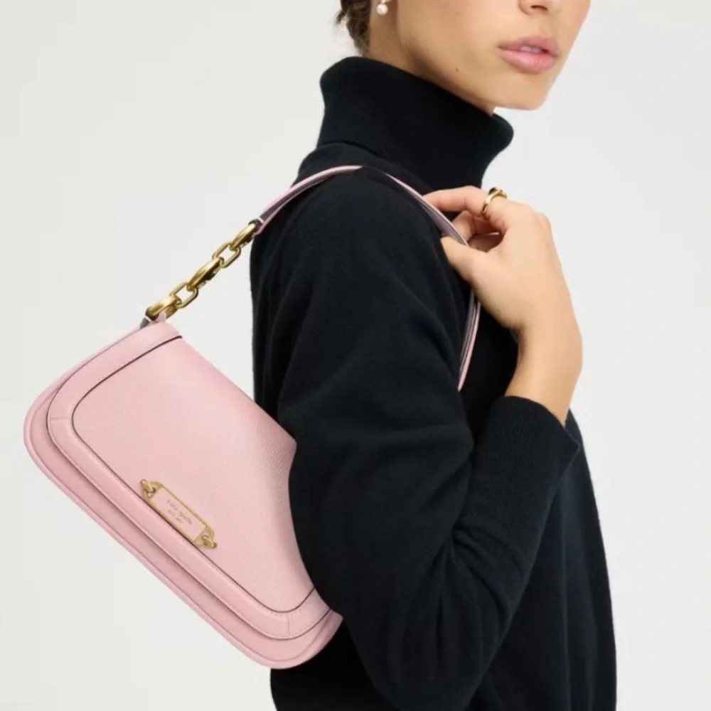 KATE SPADE Gramercy Small Flap Shoulder Bag  in Chalk Pink Pebbled Leather NWOT